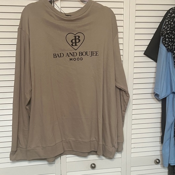 Fashion Nova Tan Sweatshirt - Bad and Boujee Mood - Picture 4 of 6